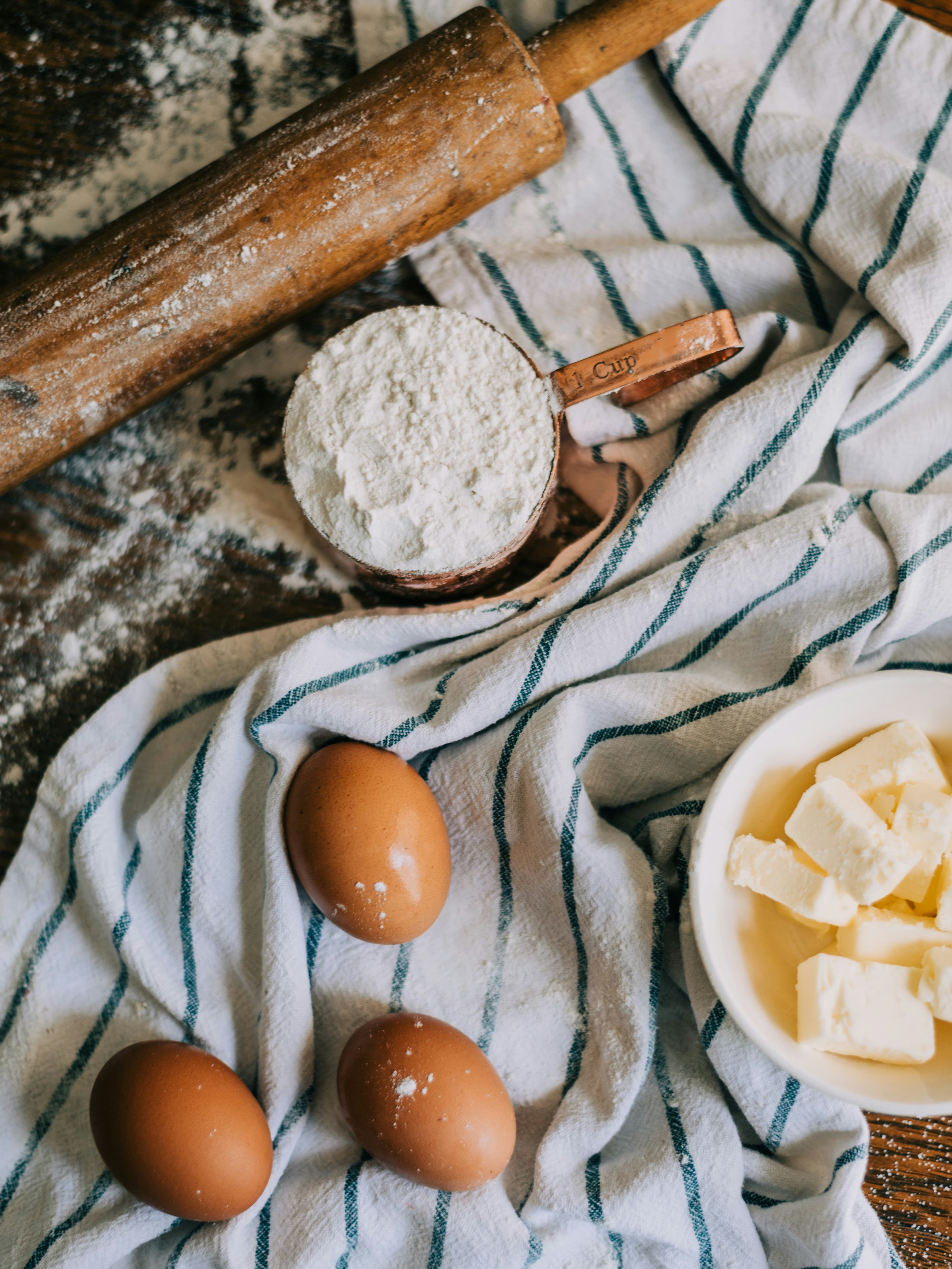 Baking ingredients laid out